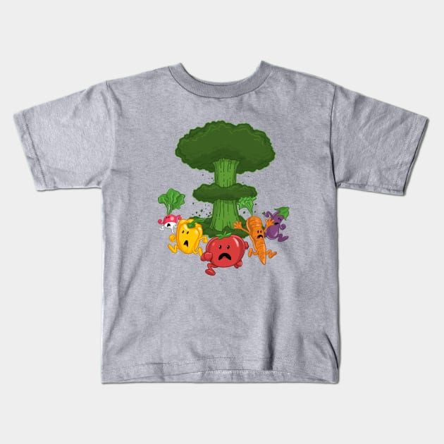 Veggiegeddon Kids T-Shirt by DeepFriedArt